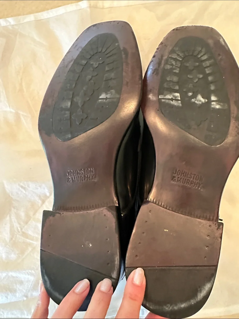 Johnston & Murphy Men’s Birchett Black Leather Dress Oxfords Sz 10